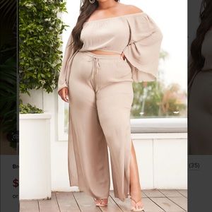 *NWT* Fashion Nova Breezy Night Linen Swim Cover Up Set